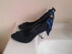 ONE PAIR of Sapphire blue heels,  with great detail at....