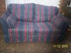 SOFA BED- Blue cloth,  only 6 months old-immaculate....